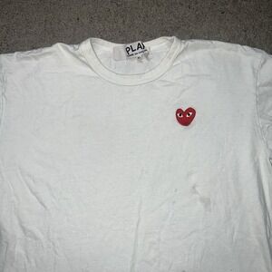 Comme des Garçons Play x The Artist Invader Shirt Mens XL White Heart Logo Tee